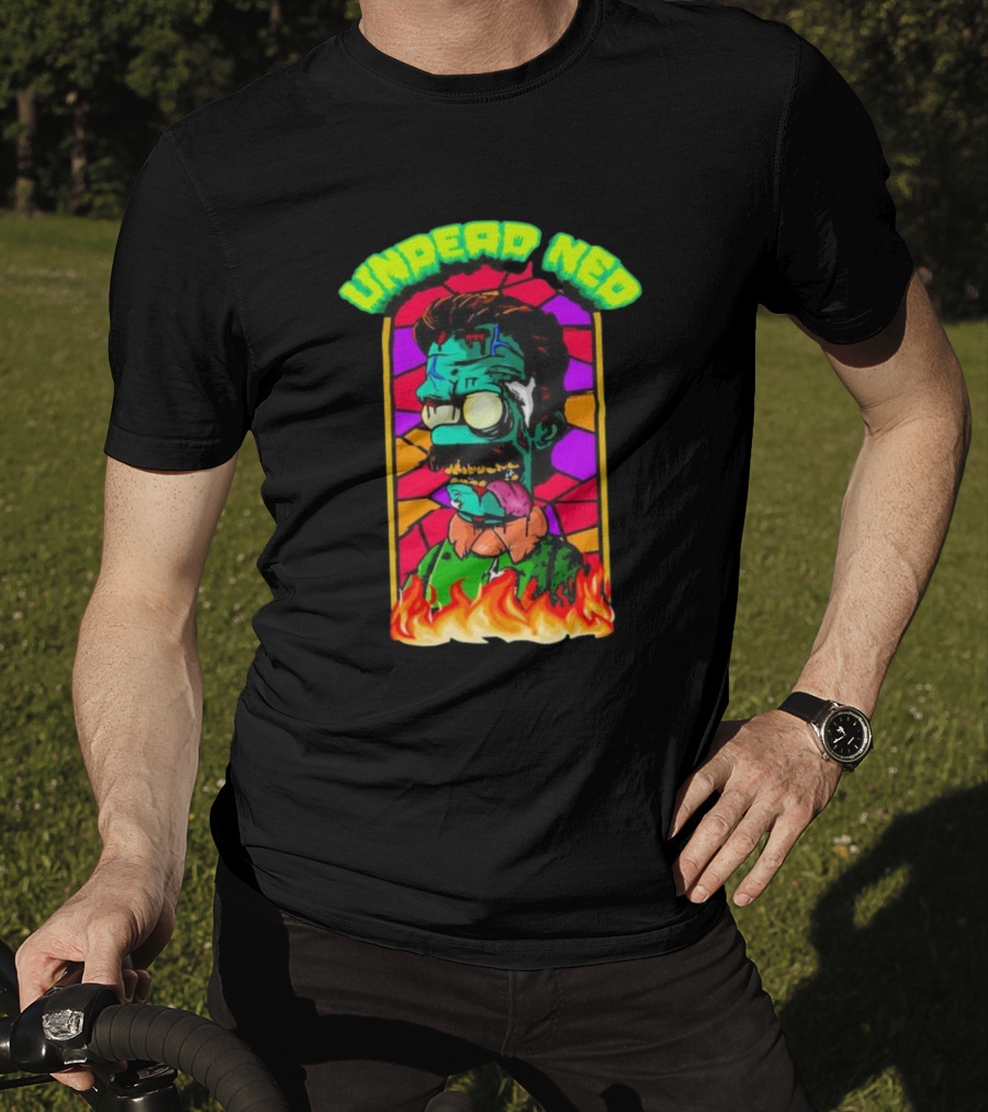 Undead Ned Zombies Flame Cartoon T-Shirt