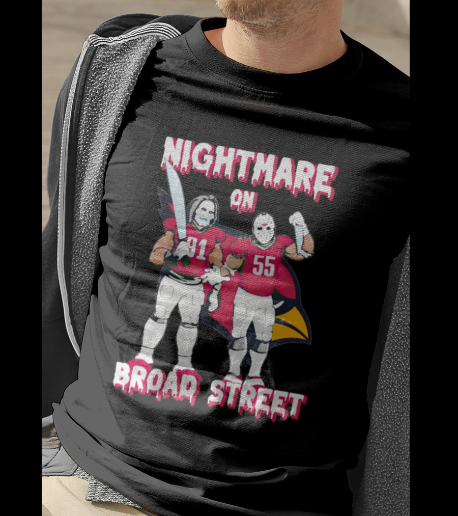 Nightmare On Broad Street Arizona Cardinals Halloween Billy Jason Voorhees T-Shirt