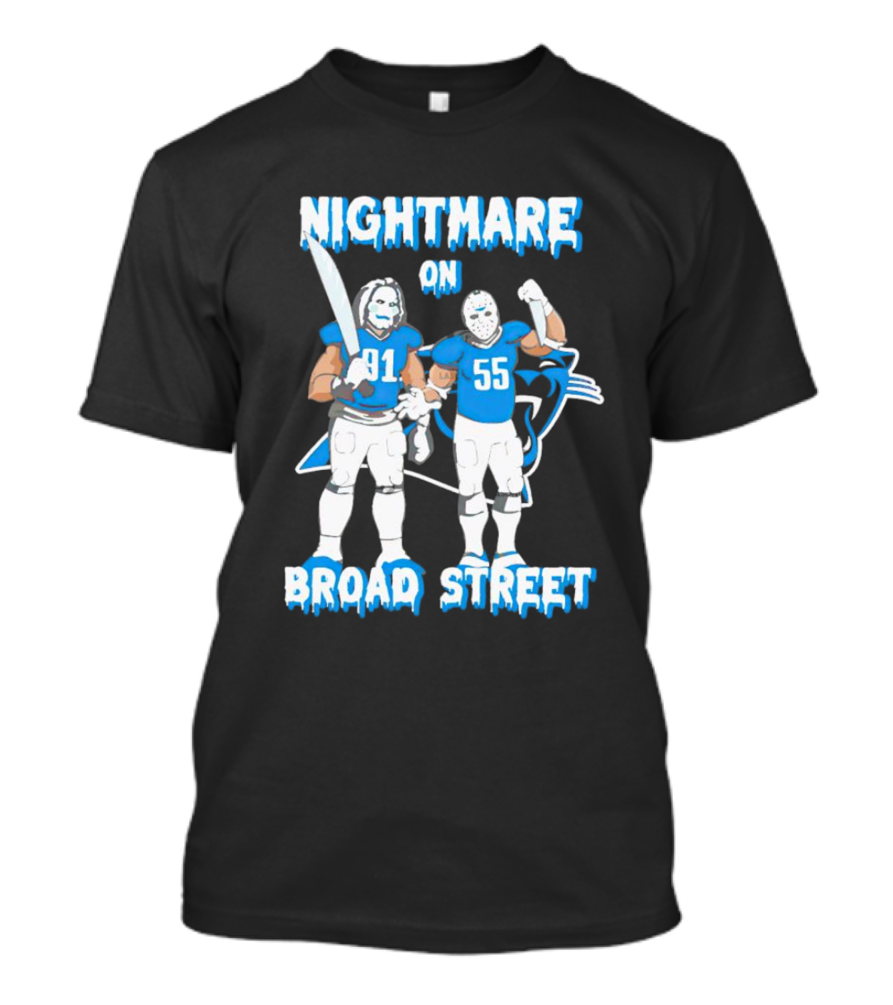 Nightmare On Broad Street 91 55 Carolina Panthers Halloween T-Shirt