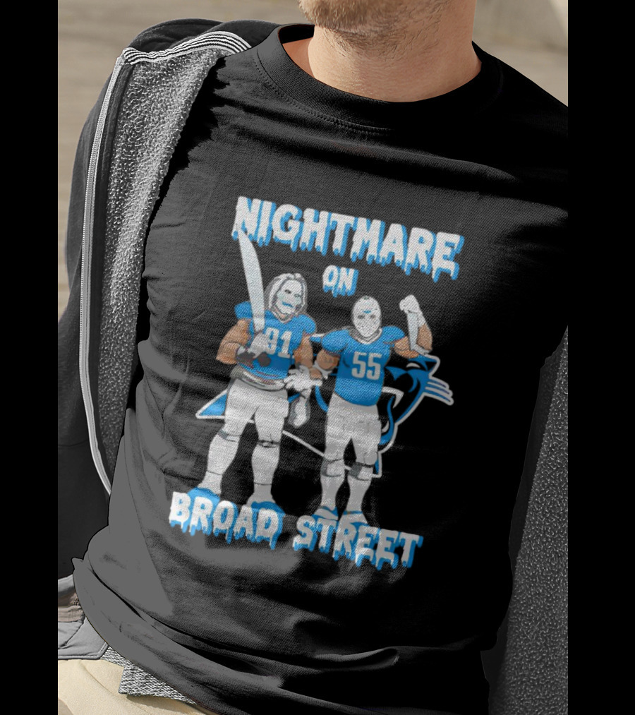 Nightmare On Broad Street 91 55 Carolina Panthers Halloween T-Shirt
