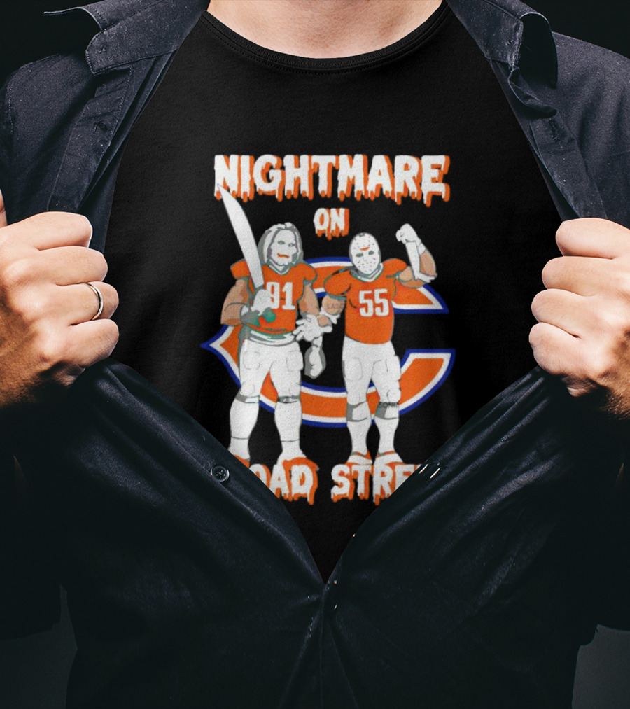 Nightmare On Broad Street Chicago Bears Halloween Jason Voorhees Billy T-Shirt