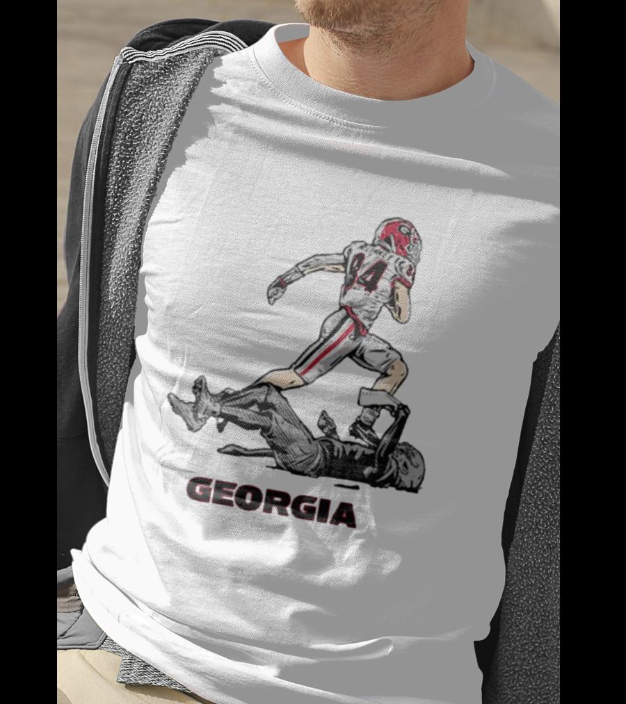 Georgia Football Ladd McConkey 84 Superstar Pose NIL T-Shirt