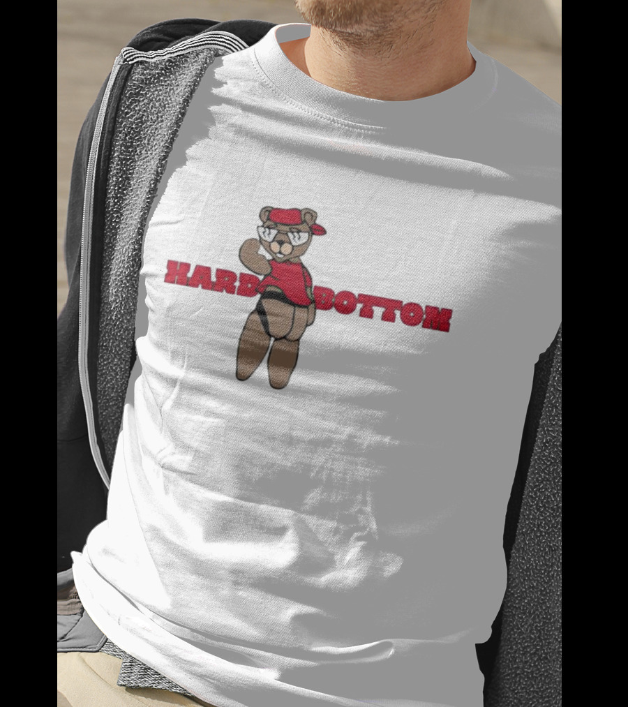 HARD BOTTOM Bear Wearing Red Bandana And Glasses T-Shirt