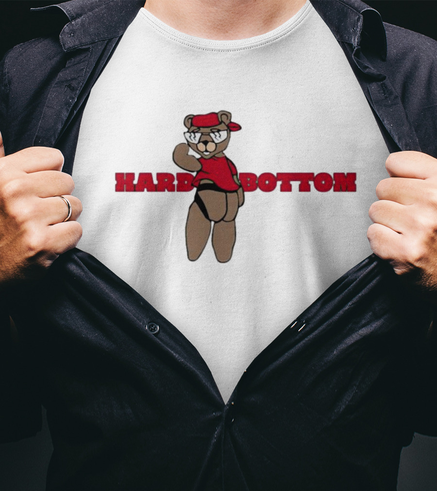 HARD BOTTOM Bear Wearing Red Bandana And Glasses T-Shirt
