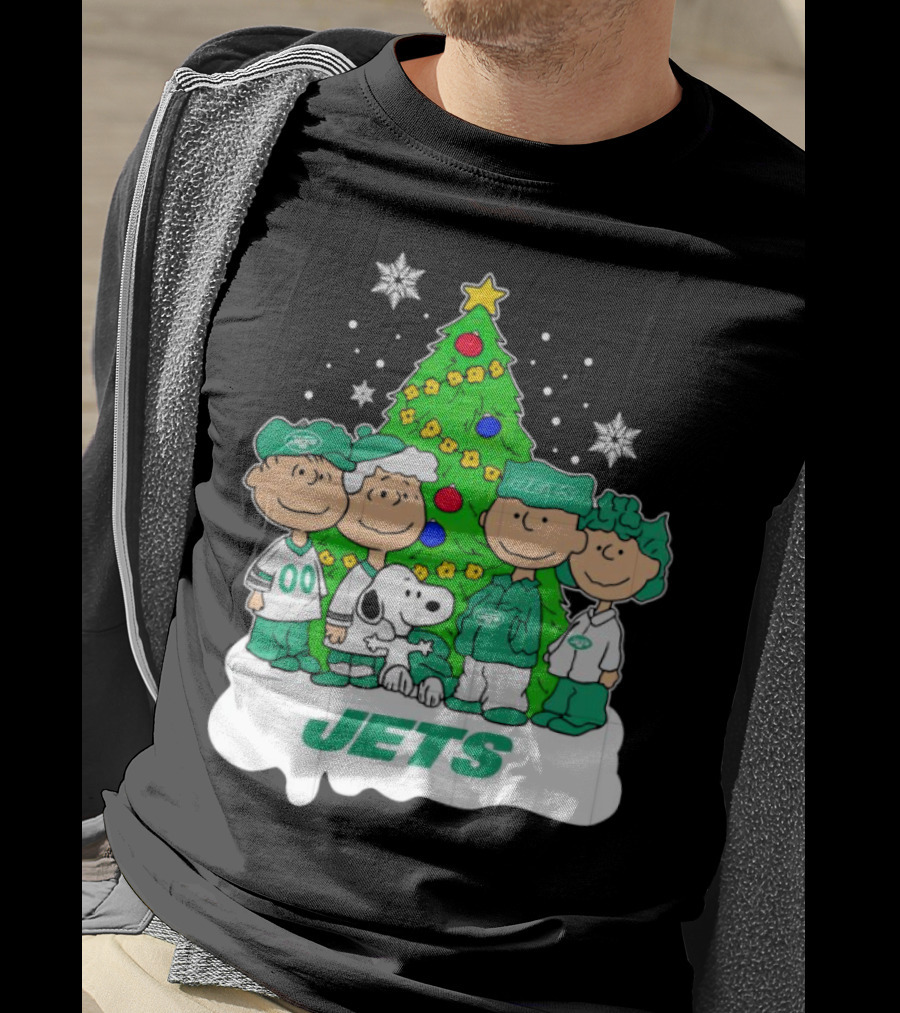 Peanuts Characters Jets Christmas Tree Holiday T-Shirt