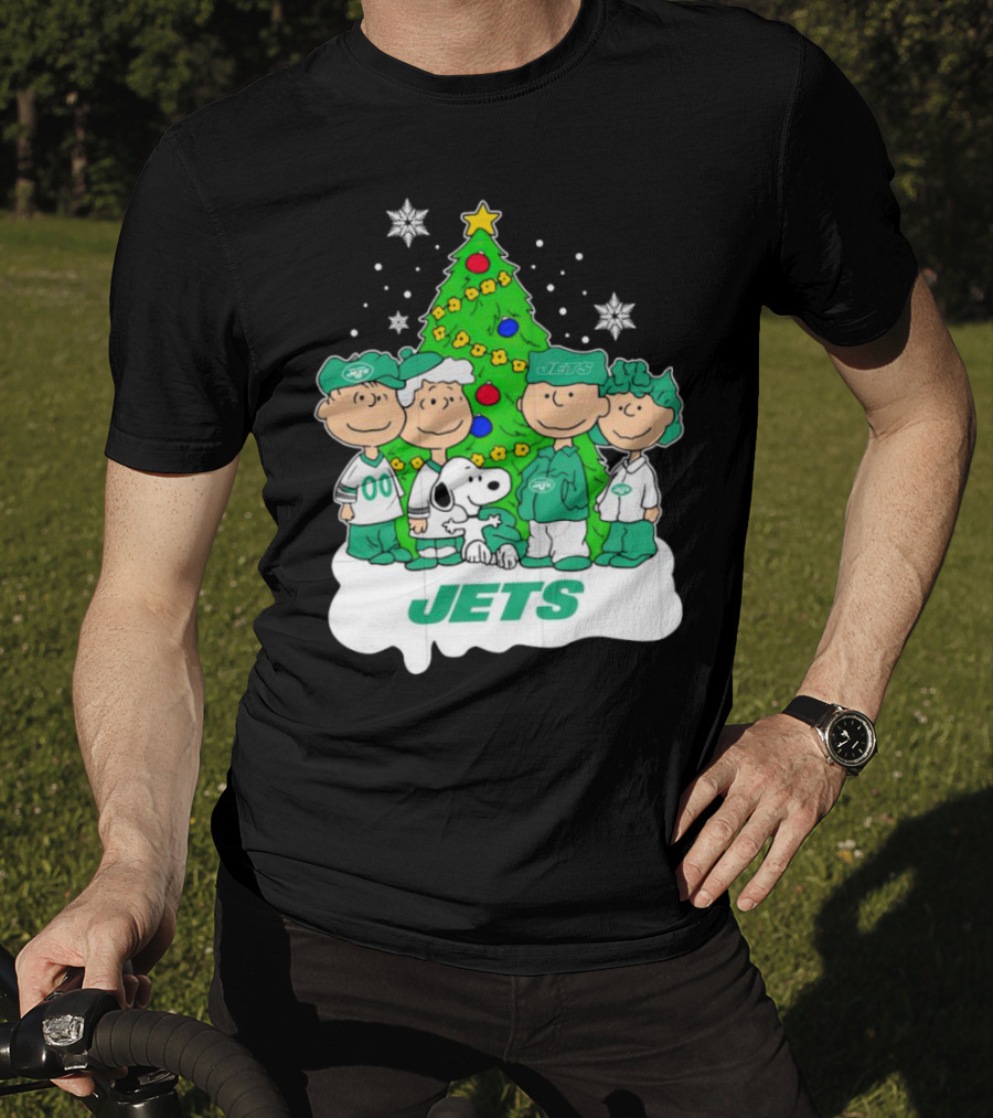 Peanuts Characters Jets Christmas Tree Holiday T-Shirt