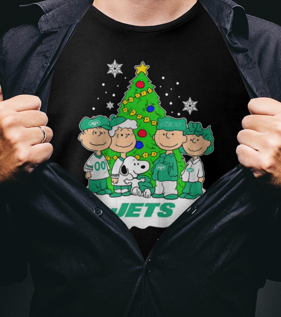 Peanuts Characters Jets Christmas Tree Holiday T-Shirt
