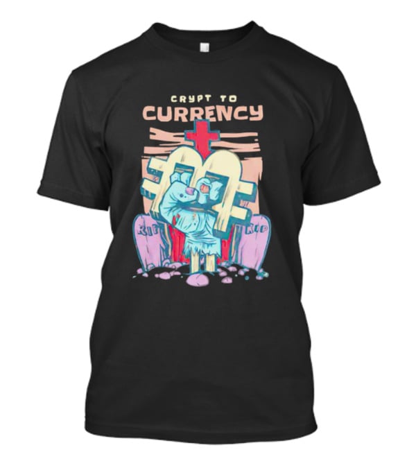 Crypt To Currency Zombie Bitcoin Graveyard Scene T-Shirt