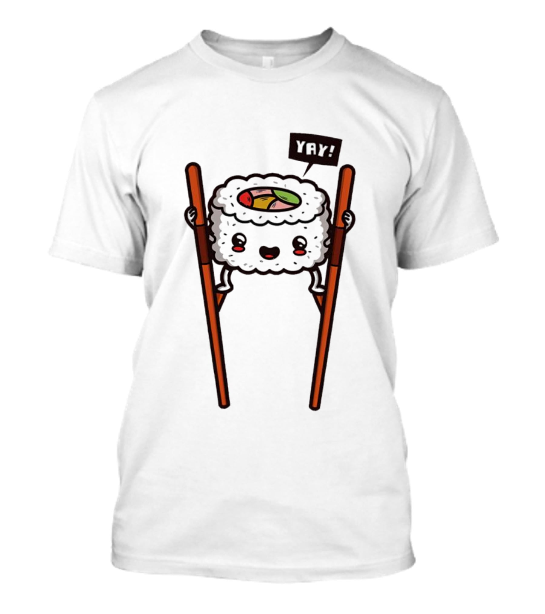 Sushi Roll On Chopsticks With Yay Flag T-Shirt