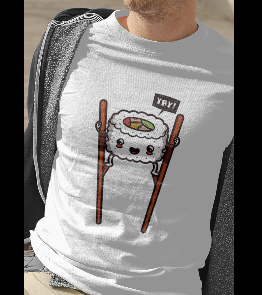 Sushi Roll On Chopsticks With Yay Flag T-Shirt