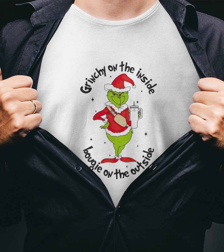Grinchy On The Inside Bougie On The Outside Christmas T-Shirt