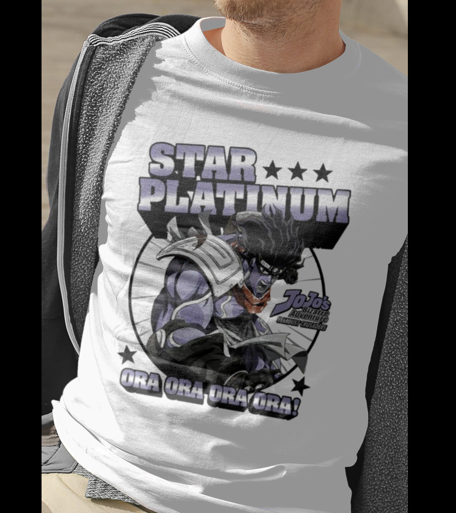 Star Platinum JoJo's Bizarre Adventure Ora Ora Ora Circle T-Shirt