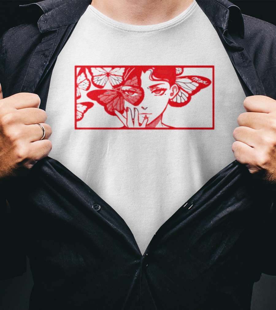 Max Butterflies Red Fan T-Shirt