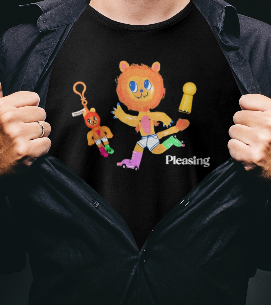 Pleasing The Lion's Underpants Bundle Colorful Roller Skating Character And Keychain T-Shirt