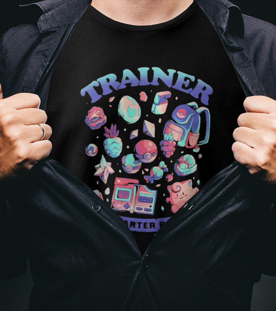 Trainer Starter Pack Pokeballs Pokemon Items And Clefairy T-Shirt