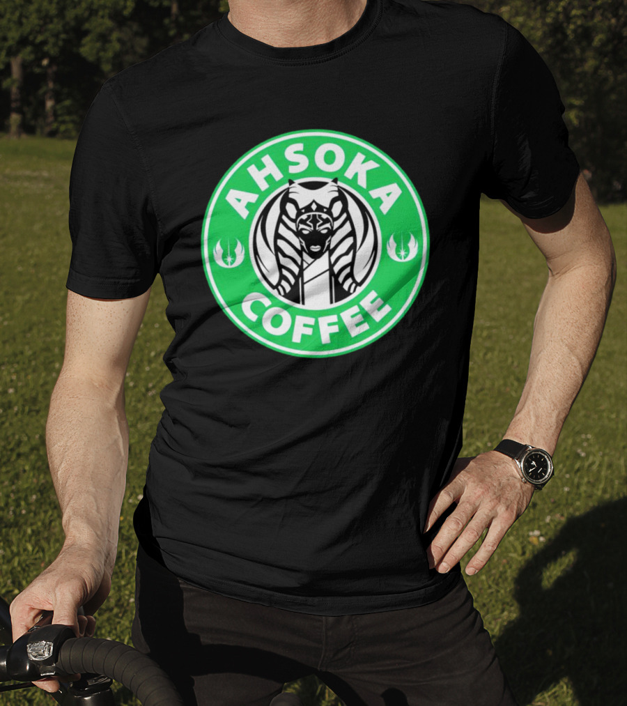 Ahsoka Coffee Star Wars Parody Logo Jedi Symbols T-Shirt