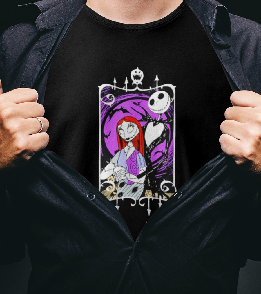 Jack And Sally Nightmare Moonlit Embrace T-Shirt