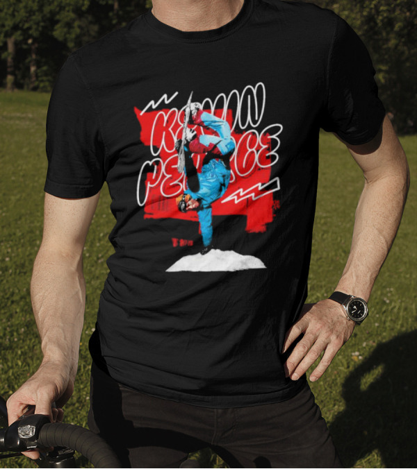 Kevin Pearce Snowboarding Handstand Pose Red And White T-Shirt