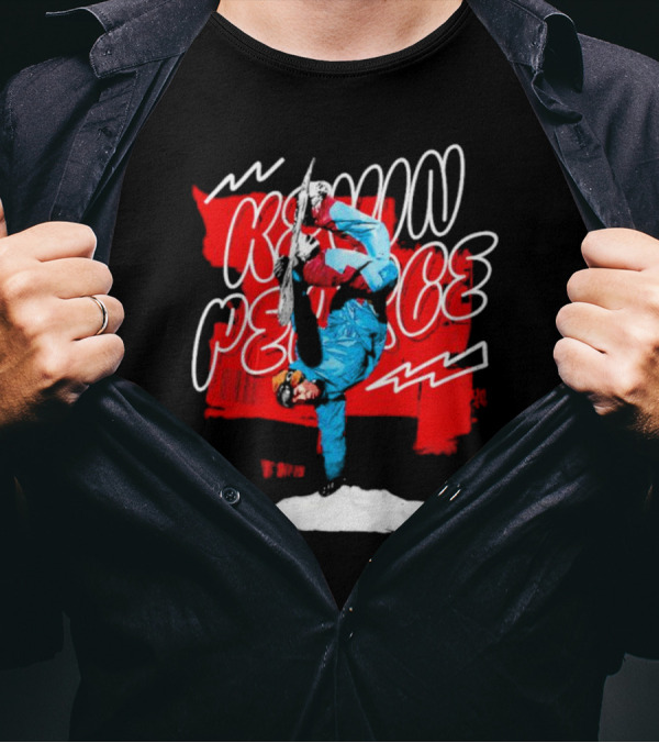 Kevin Pearce Snowboarding Handstand Pose Red And White T-Shirt