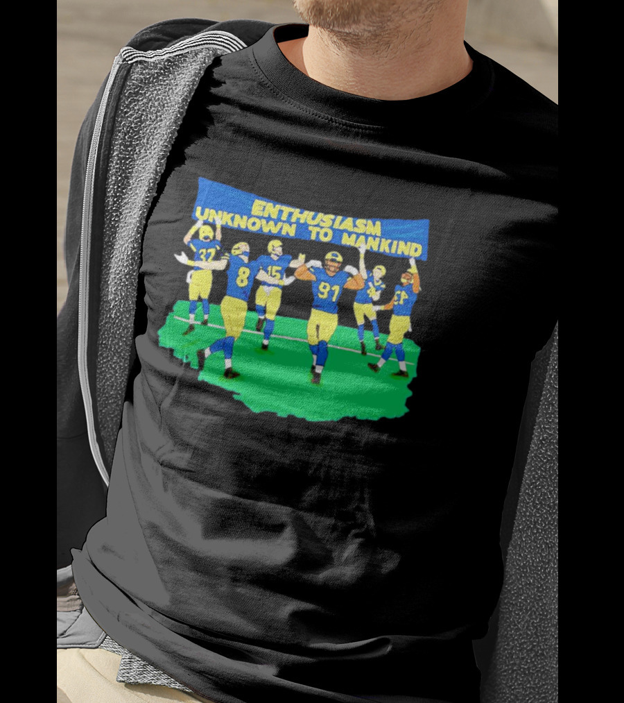 Michigan Wolverines Enthusiasm Unknown To Mankind Football Players Celebrating T-Shirt