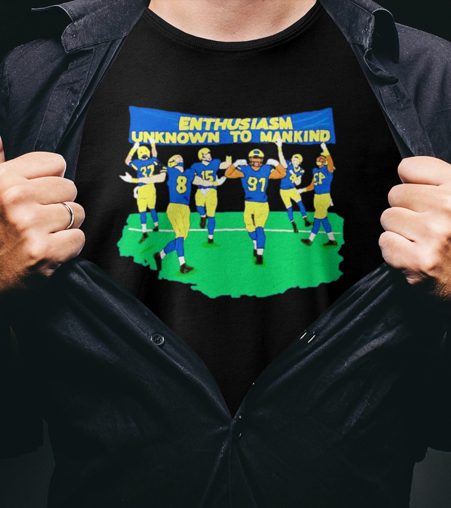 Michigan Wolverines Enthusiasm Unknown To Mankind Football Players Celebrating T-Shirt