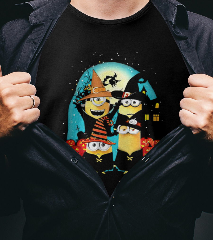 Minions Halloween Night Pumpkin Witch Costumes T-Shirt