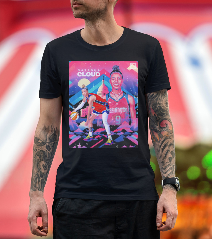 Natasha Cloud Washington Mystics Basketball 9 Capital Skyline T-Shirt