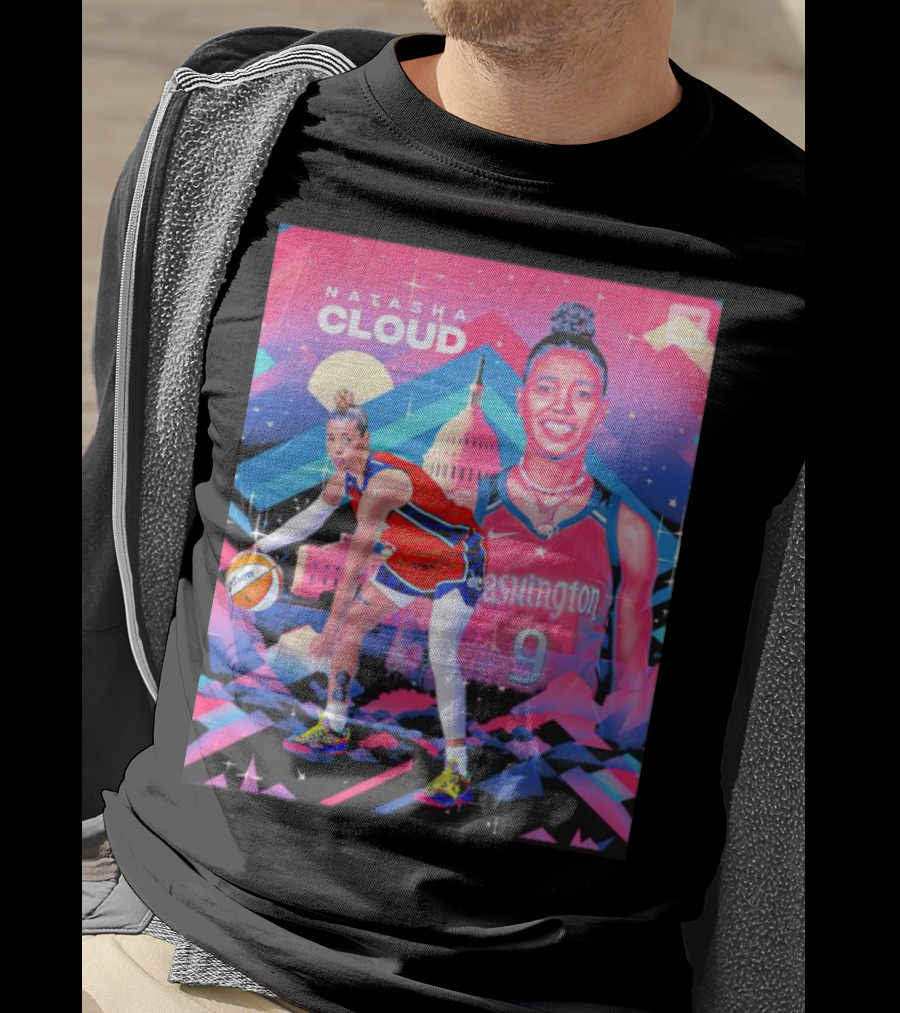 Natasha Cloud Washington Mystics Basketball 9 Capital Skyline T-Shirt