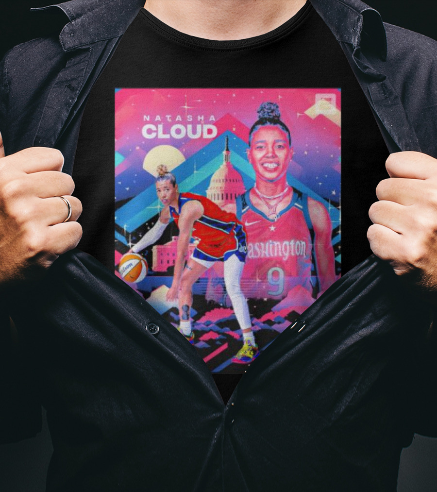 Natasha Cloud Washington Mystics Basketball 9 Capital Skyline T-Shirt