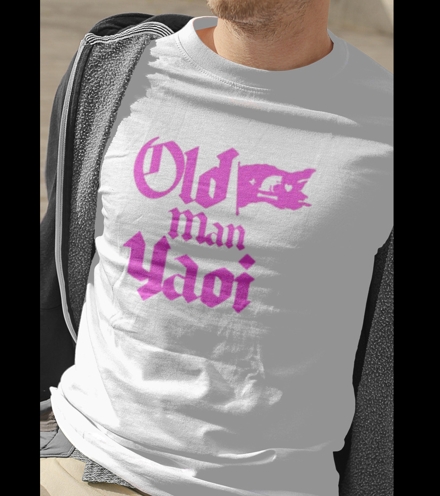 Old Man Yaoi Pink Gothic Text T-Shirt