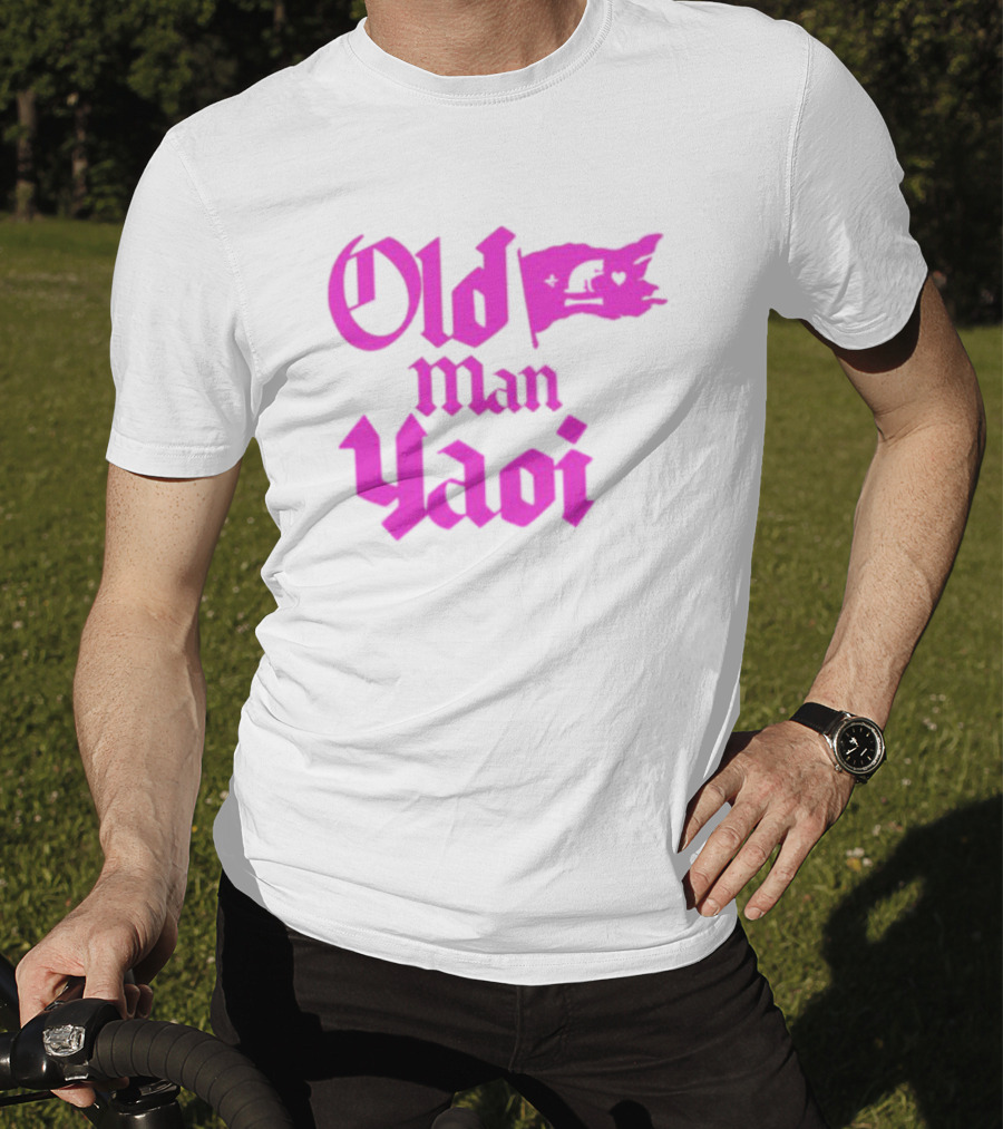Old Man Yaoi Pink Gothic Text T-Shirt