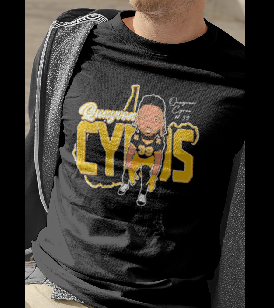Quayvon Cyrus Caricature #39 Signature Football T-Shirt