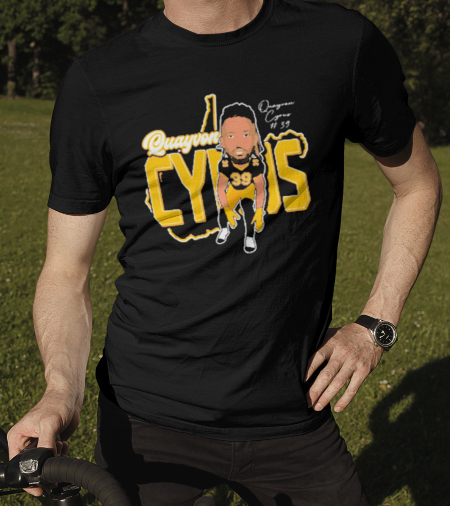 Quayvon Cyrus Caricature #39 Signature Football T-Shirt
