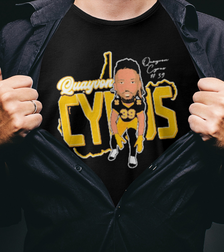 Quayvon Cyrus Caricature #39 Signature Football T-Shirt