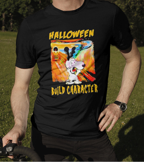 Halloween Build Character Snoopy Scream Painting T-Shirt