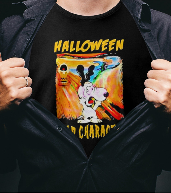 Halloween Build Character Snoopy Scream Painting T-Shirt