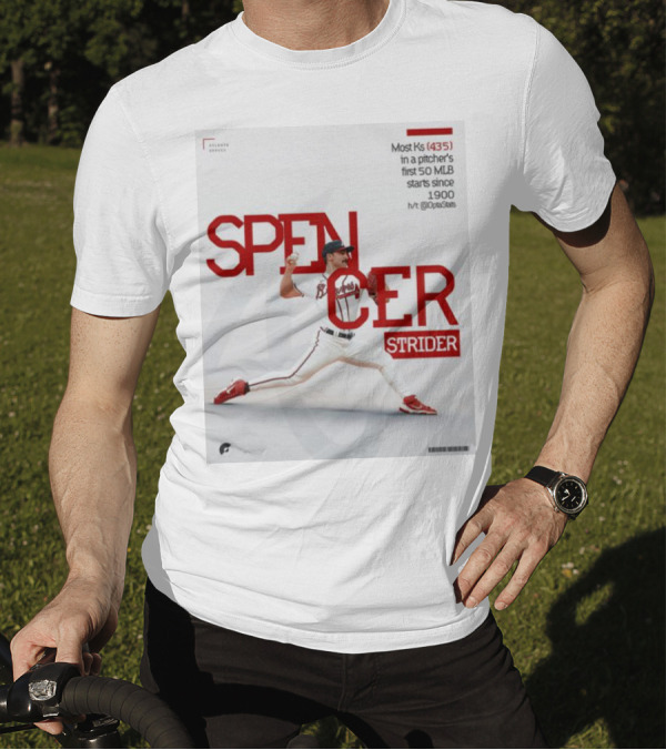 Spencer Strider Atlanta Braves Most Ks 435 In First 50 MLB Starts Since 1900 T-Shirt