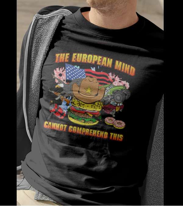 The European Mind Cannot Comprehend This American Symbols Collage T-Shirt
