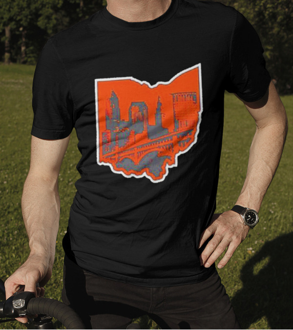 Where I’m From Cleveland State Skyline In Ohio Shape T-Shirt