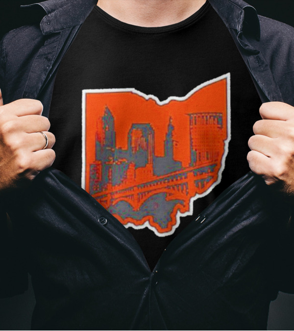 Where I’m From Cleveland State Skyline In Ohio Shape T-Shirt