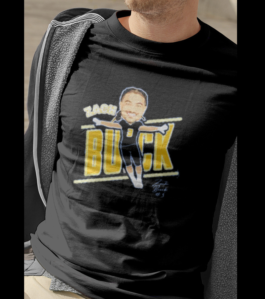 Zach Buick Caricature Signature Celebrating Number 3 T-Shirt