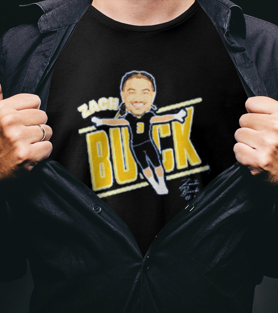 Zach Buick Caricature Signature Celebrating Number 3 T-Shirt