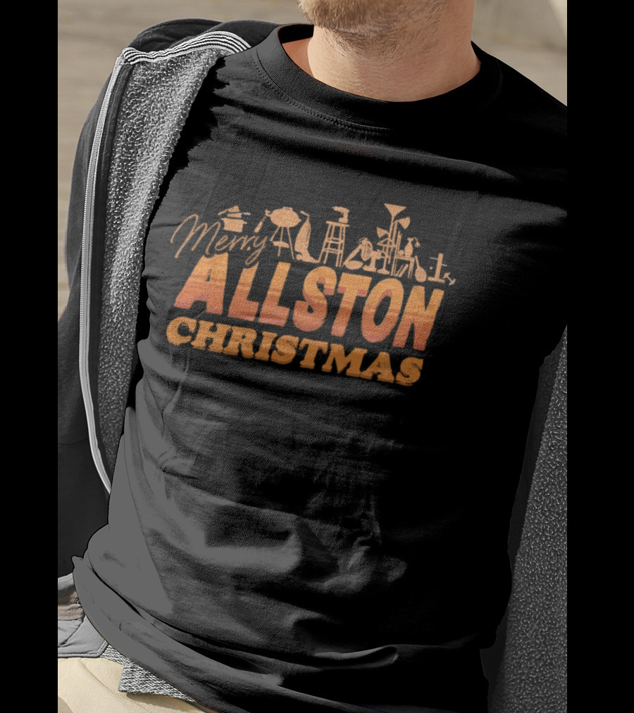 Merry Allston Christmas Silhouette Icons T-Shirt