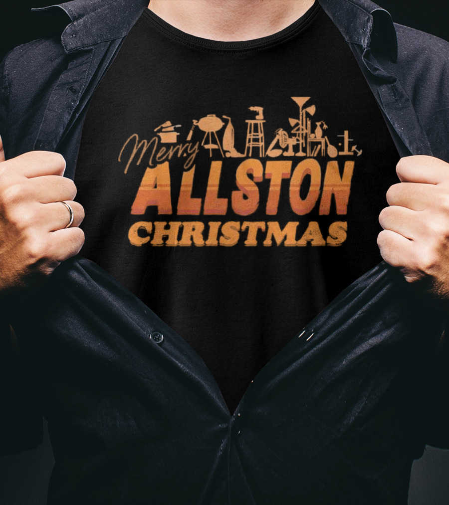 Merry Allston Christmas Silhouette Icons T-Shirt
