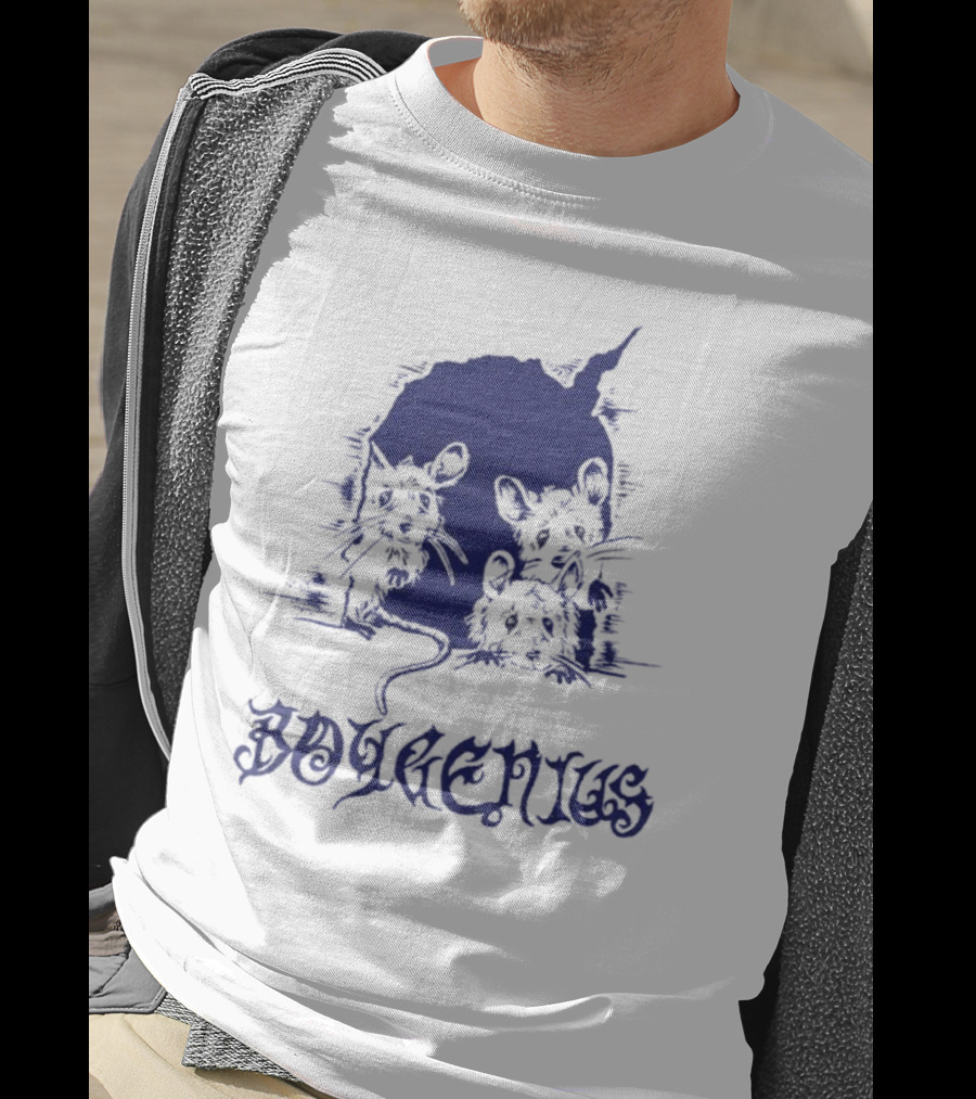 Boygenius Blue Mice Trio Dark Gothic Font T-Shirt