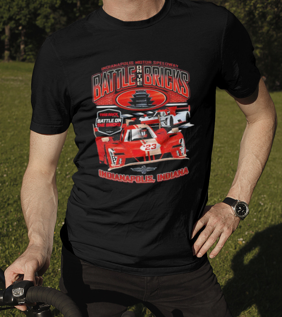 Indianapolis Motor Speedway Battle On The Bricks Racing Scene Indianapolis Indiana T-Shirt
