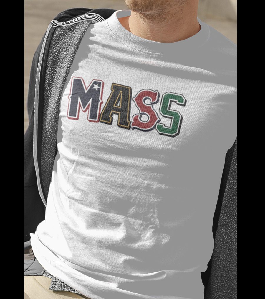 Mass Letter Logo In Multiple Colors T-Shirt
