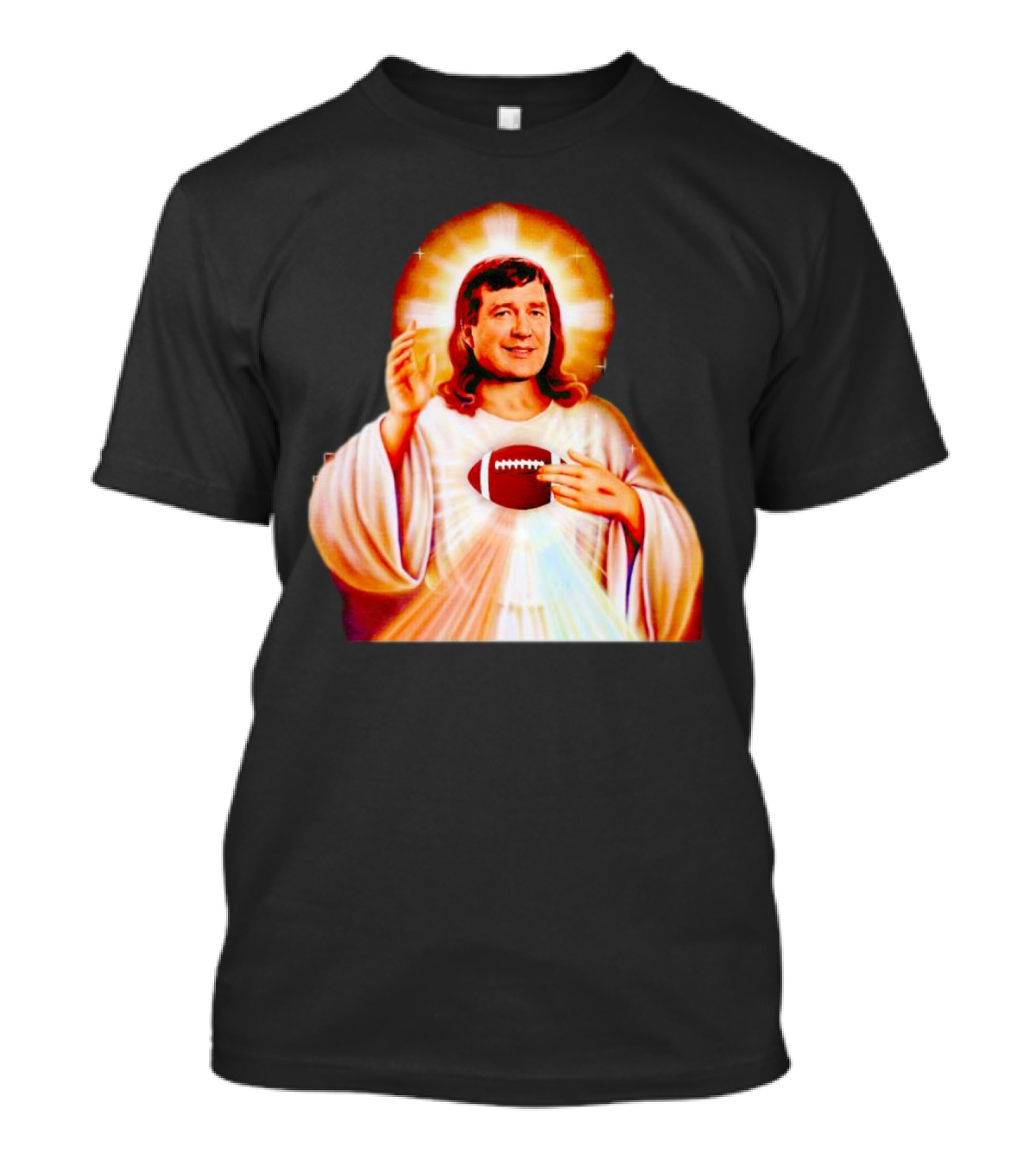 Church Of Smart Jesus With Football Halo T-Shirt