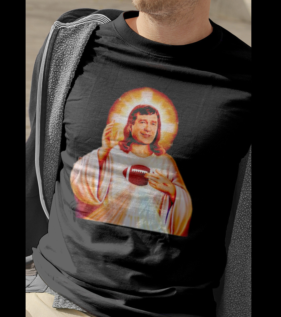 Church Of Smart Jesus With Football Halo T-Shirt