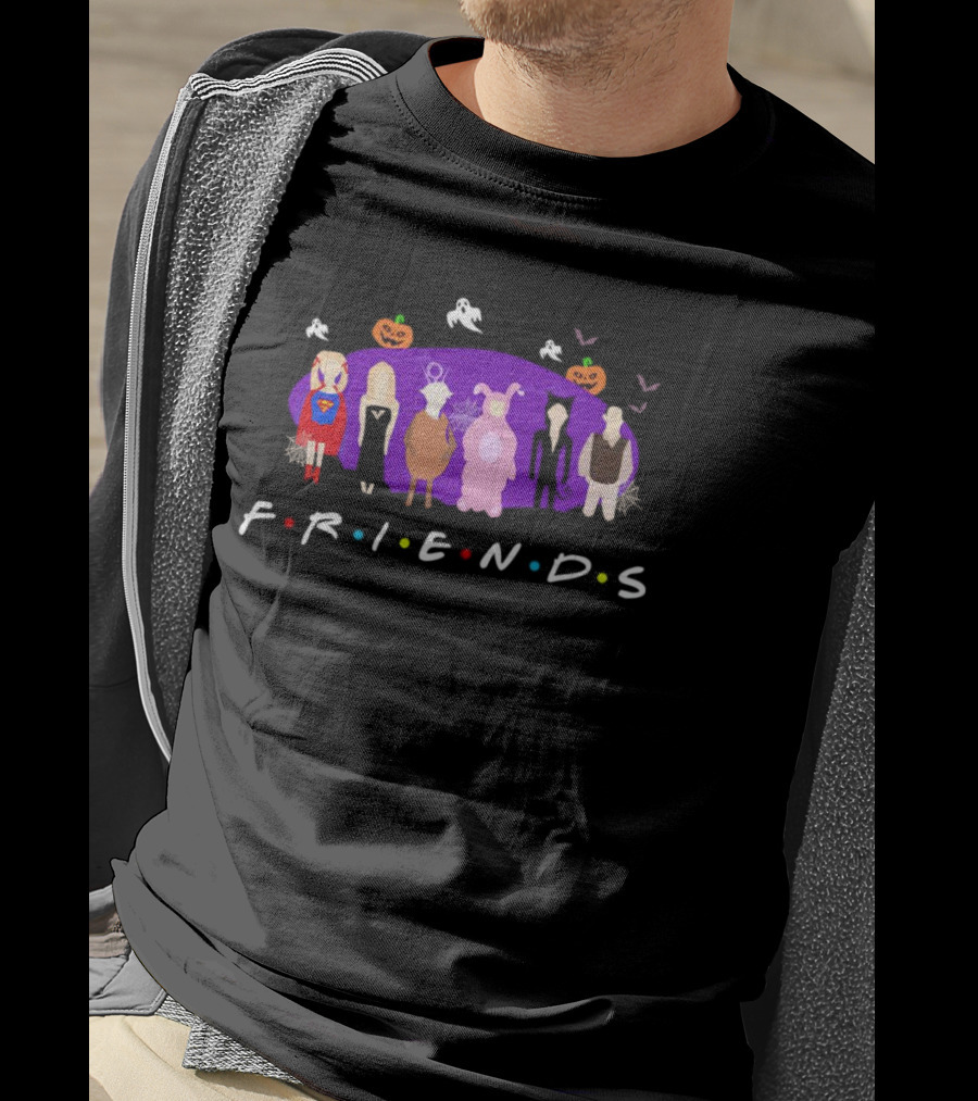 F.R.I.E.N.D.S Halloween Costumes With Pumpkins Ghosts Bats T-Shirt